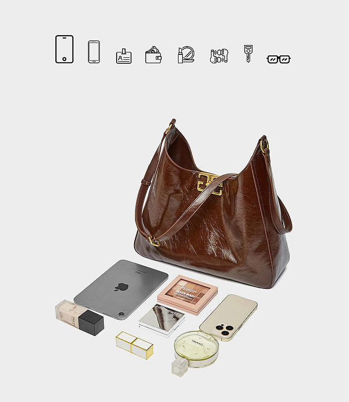 Alluring Luxury Looking Designer Inspired Real Patent Leather Shoulder Crossbody Bag for Fashionable Girls