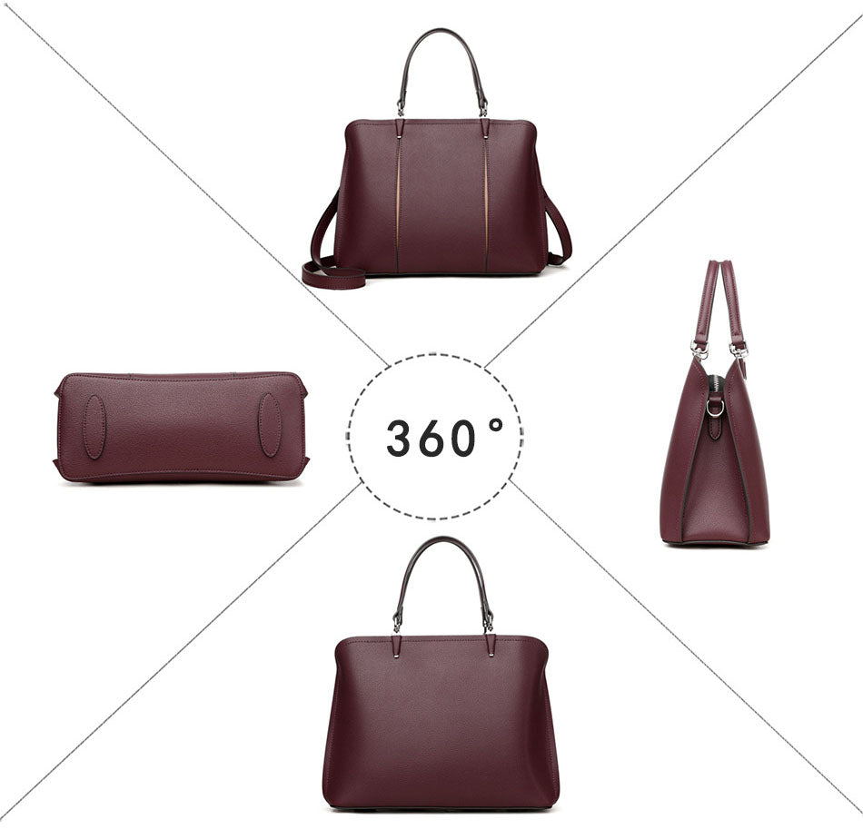 Clara Bordeaux Structured Tote