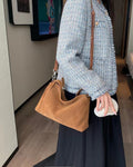 Adorable Designer Inspired High-End Hobo Shoulder Bag from High Quality Suede