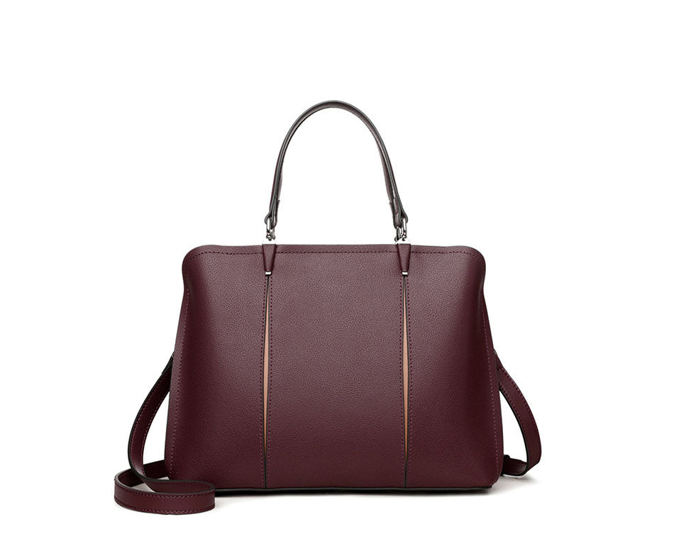 Clara Bordeaux Structured Tote