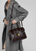 High-End Classic Comfortable for Work and Every Day Use Large Capacity Satchel Crossbody Bag from Top Layer Leather