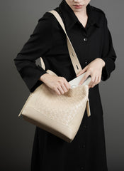 Woven Square Leather Crossbody Bag