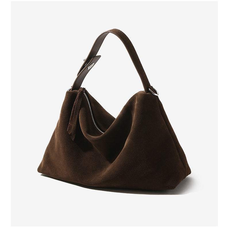 Adorable Designer Inspired High-End Hobo Shoulder Bag from High Quality Suede