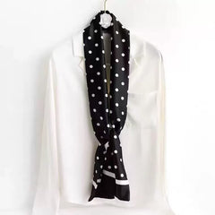 Classic Polka Dot Silk-Feel Square Scarf