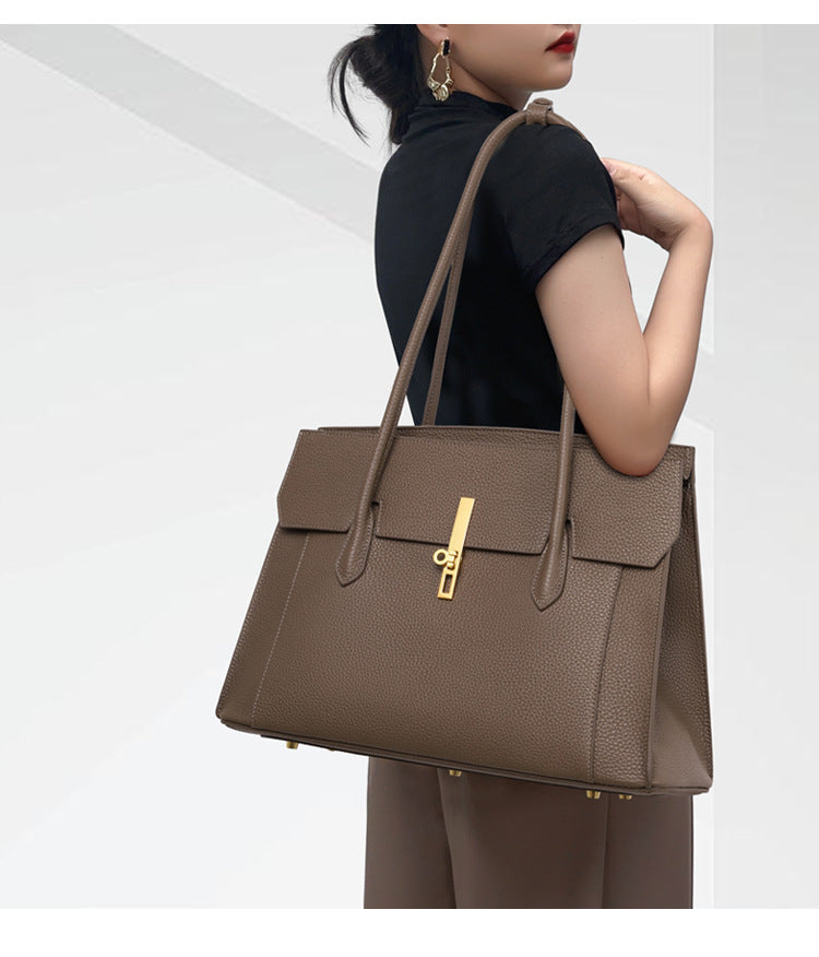 Timeless Elegant Classic Designer Inspired Large Capacity Tote Crossbody Bag from 100% Real Leather