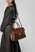 High-End Classic Comfortable for Work and Every Day Use Large Capacity Satchel Crossbody Bag from Top Layer Leather