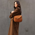 High-End Designer Inspired Two Sided Genuine Leather-Suede Crossbody Shoulder Bag for Fashionable Girls