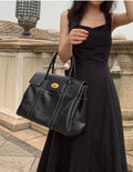 Elegant Luxury Looking Designer Inspired Satchel Shoulder Bag from 100% Real Cowhide Leather