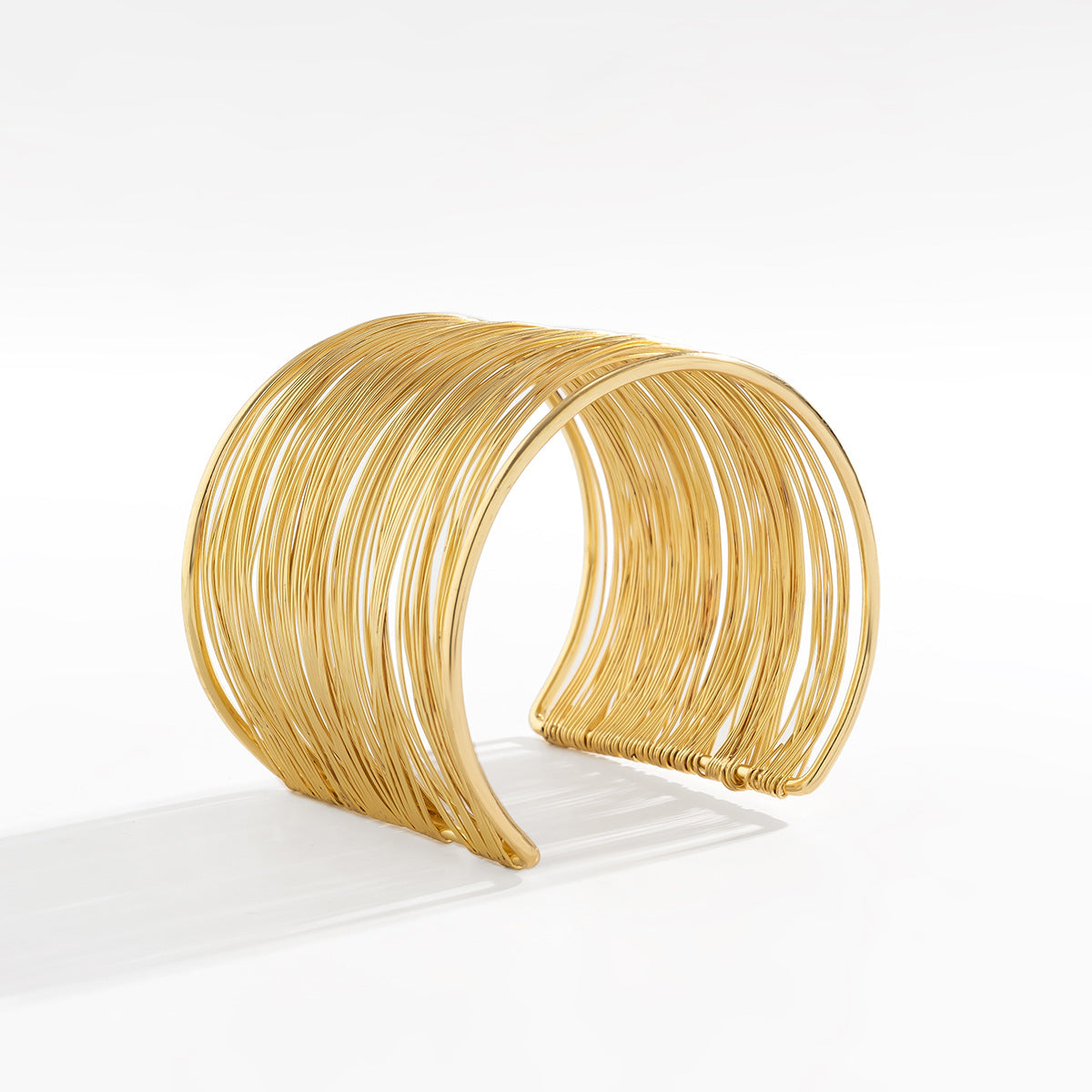 Golden and Silver Wire Cuff Bracelet