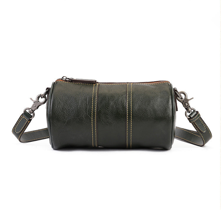 High-End Designer Inspired Cylinder Crossbody Shoulder Bag from High Quality Leather