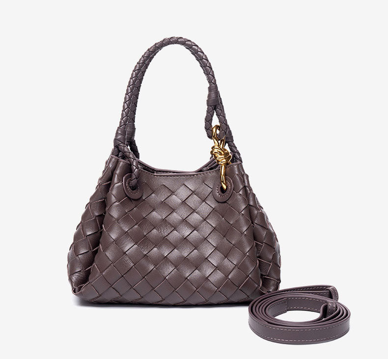 High End Woven Leather Satchel Bag