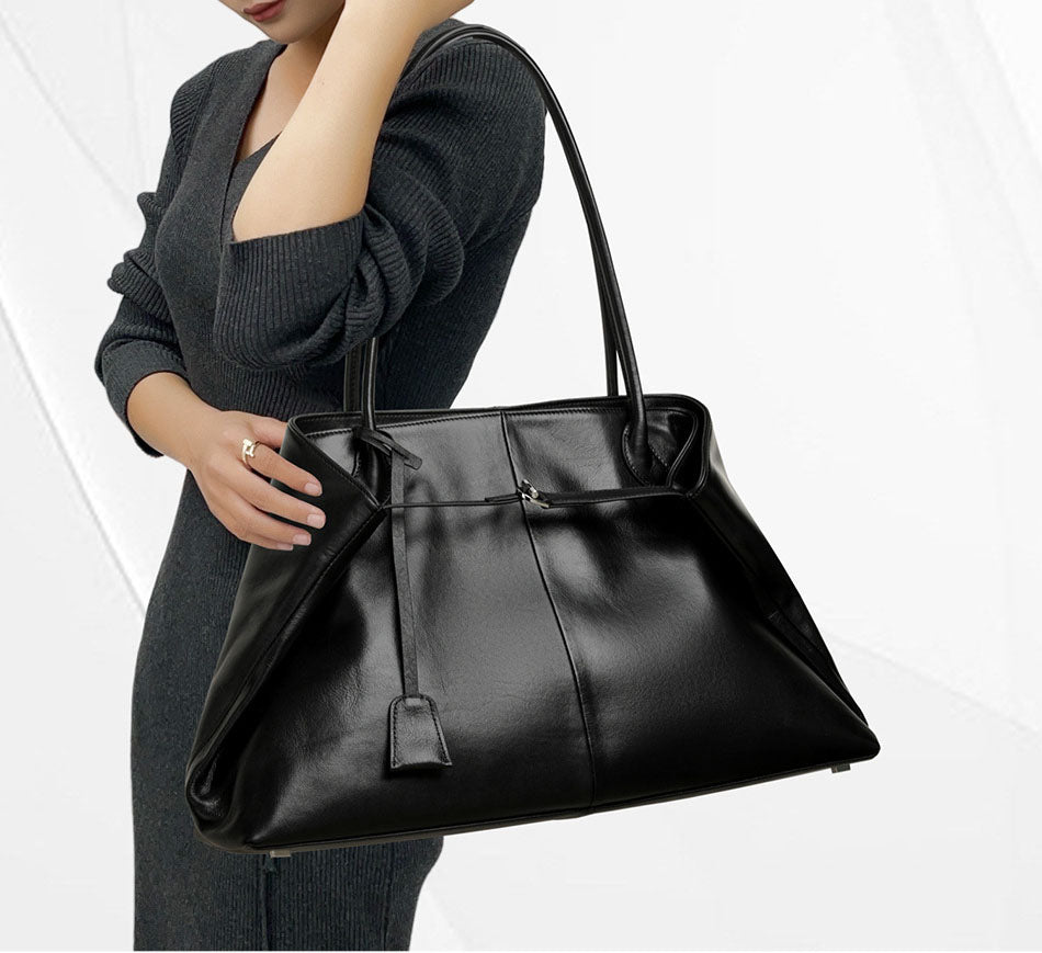 Large Leather Satchel Shoulder Bag