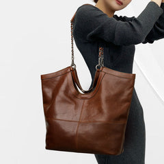 Large Leather Tote Shoulder Bag