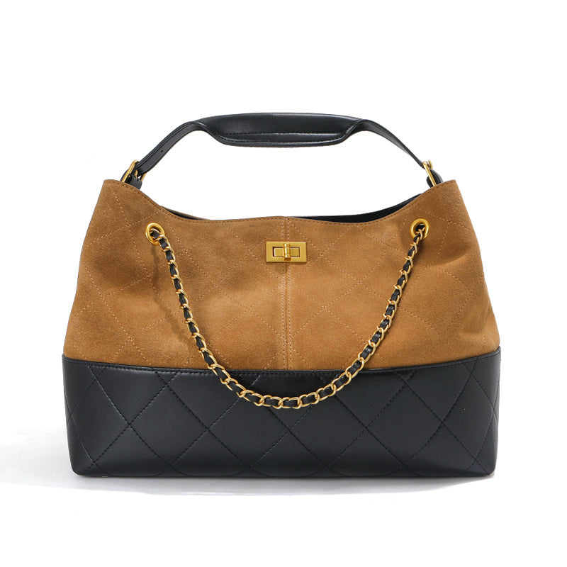The Kensington Two-Tone Quilted Shoulder Bag