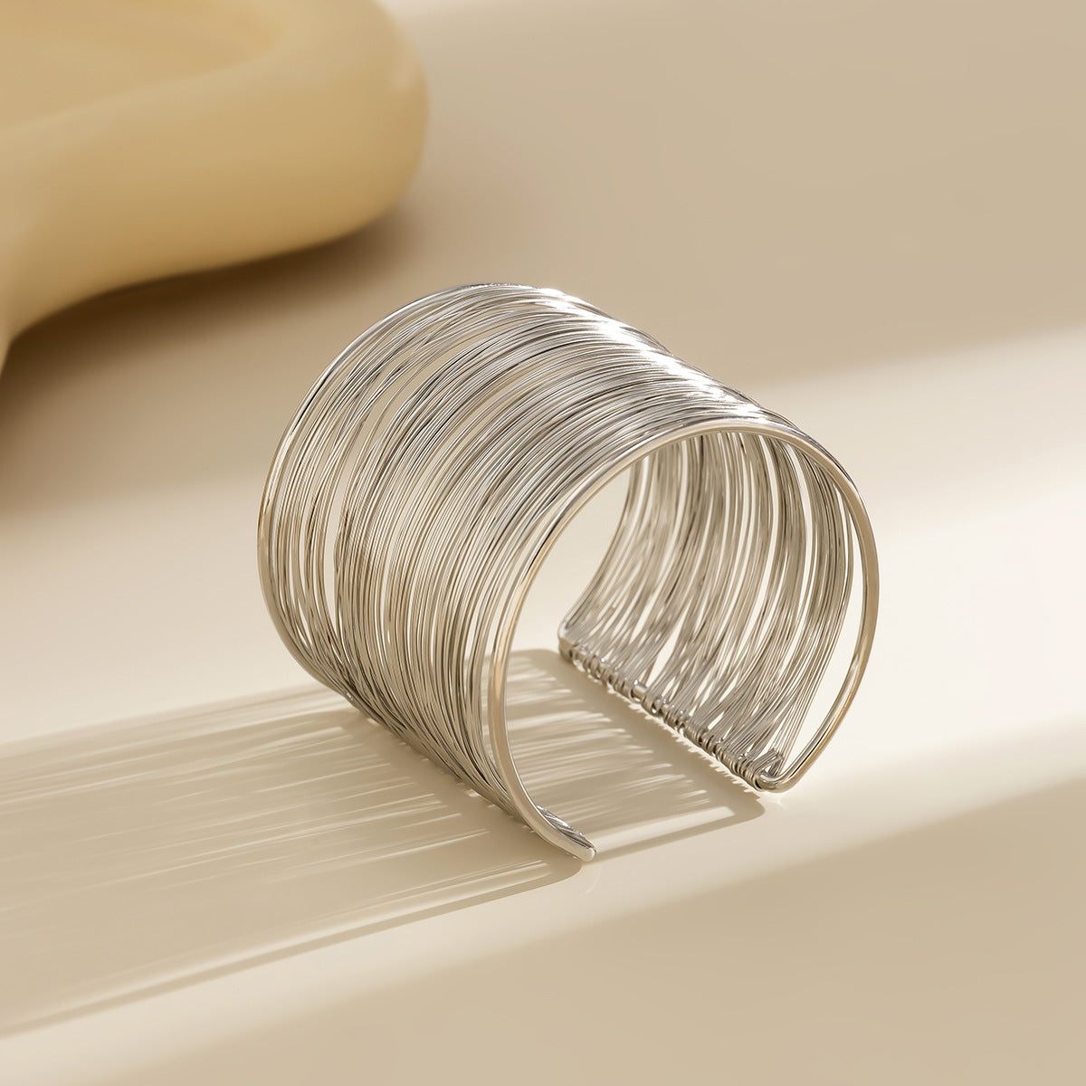 Golden and Silver Wire Cuff Bracelet – Bold & Elegant Statement Piece