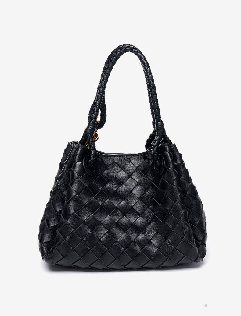 High End Woven Leather Satchel Bag