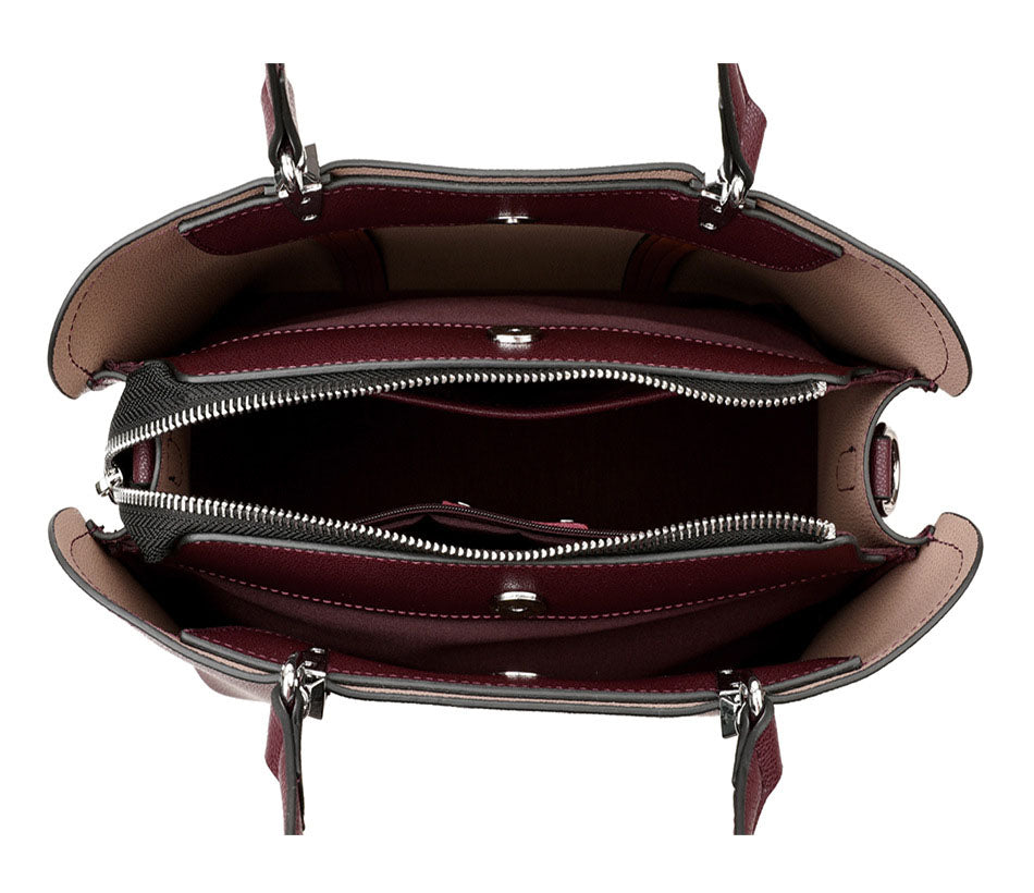 Clara Bordeaux Structured Tote
