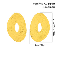 Irregular Flat Oval Stud Earings