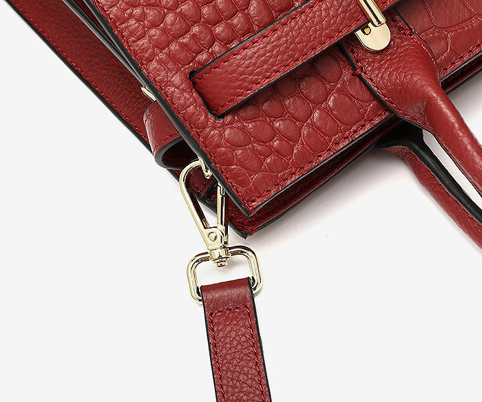 Elegant Timeless Classic Designer Inspired Satchel Crossbody Bag from Real Textured Leather for Fashionable Girls