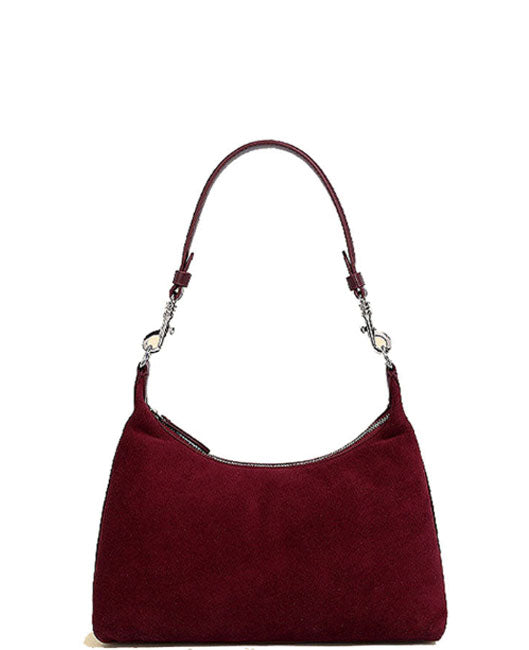Real Suede Shoulder Crossbody Bag