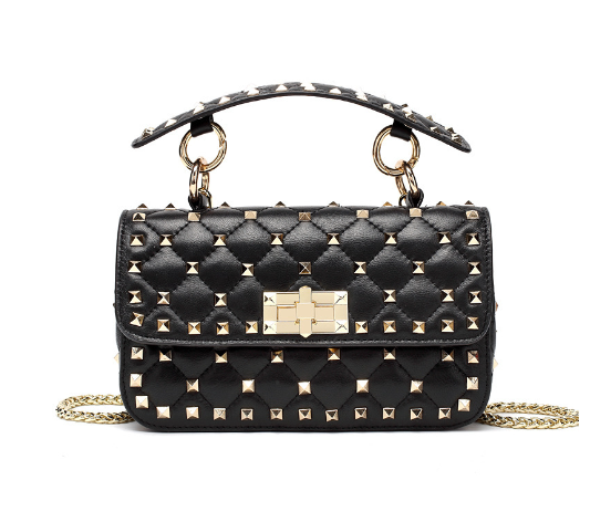 Stunning Luxury Looking Studded Shoulder Crossbody Bag from Real High Quality Leather