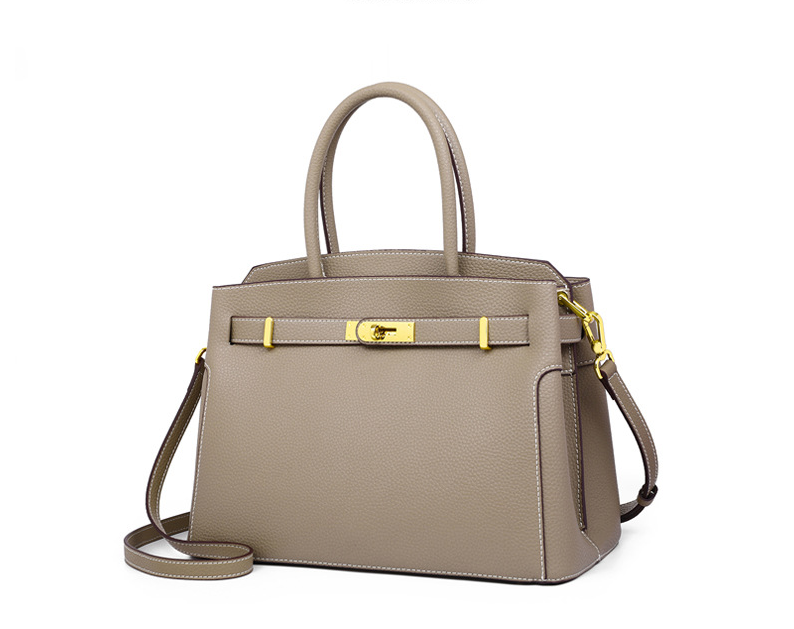 Timeless Classic Luxury Looking Designer Inspired Satchel Crossbody Bag from 100% Real Leather with Detachable Strap