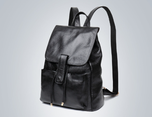 Fashionable Convenient Large Capacity Backpack from Top Quality Leather for Trendy Girls