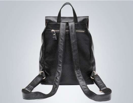 Fashionable Convenient Large Capacity Backpack from Top Quality Leather for Trendy Girls