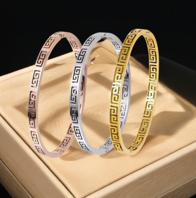 Greek Key Bangle Bracelet