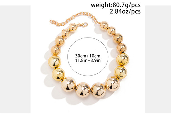 Charming Classic Large Ball Beaded Chocker Necklace for Fashionable Girls