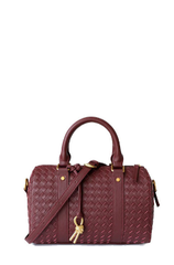 Sac Boston tissé tendance et tendance en cuir de vachette de qualité supérieure