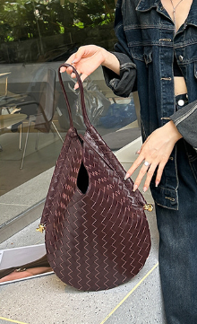 Leather Woven Shoulder Bag