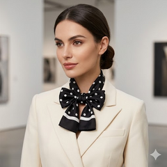 Classic Polka Dot Silk-Feel Square Scarf