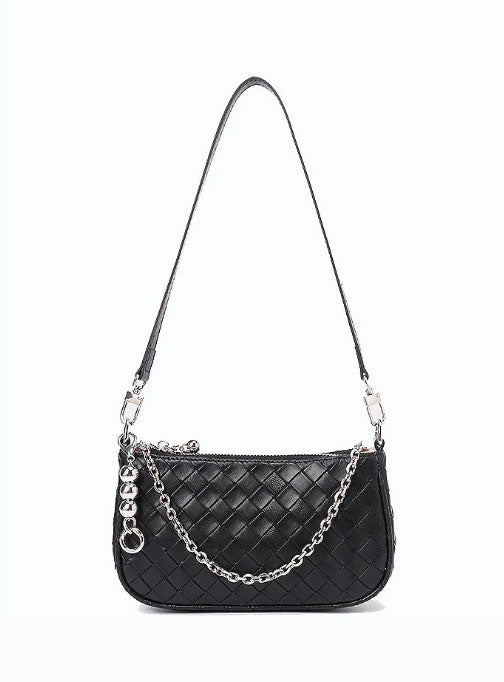 Adorable Elegant Designer Inspired Crossbody Bag with Detachable Chained Strap from 100% Real Leather