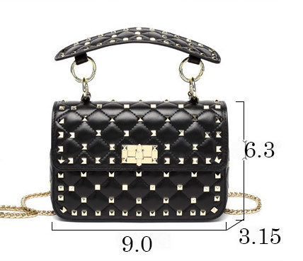 Stunning Luxury Looking Studded Shoulder Crossbody Bag from Real High Quality Leather