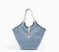L’Azur Denim Sculpted Tote