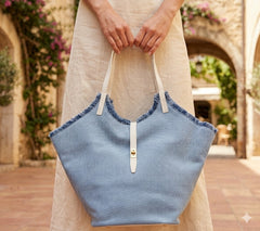 L’Azur Denim Sculpted Tote